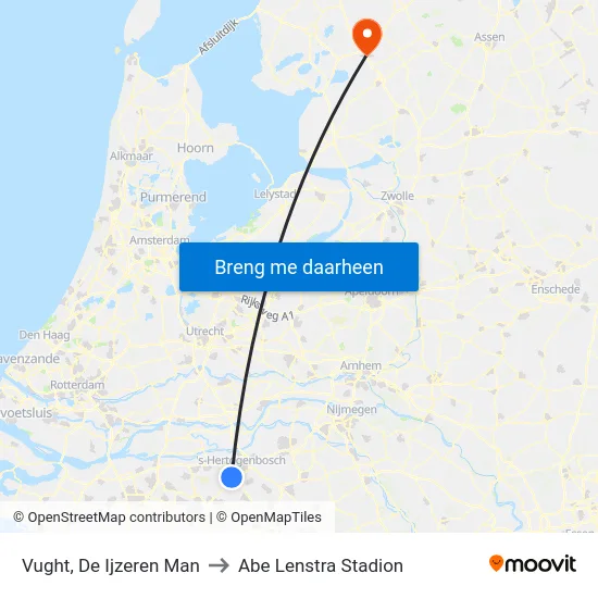 Vught, De Ijzeren Man to Abe Lenstra Stadion map