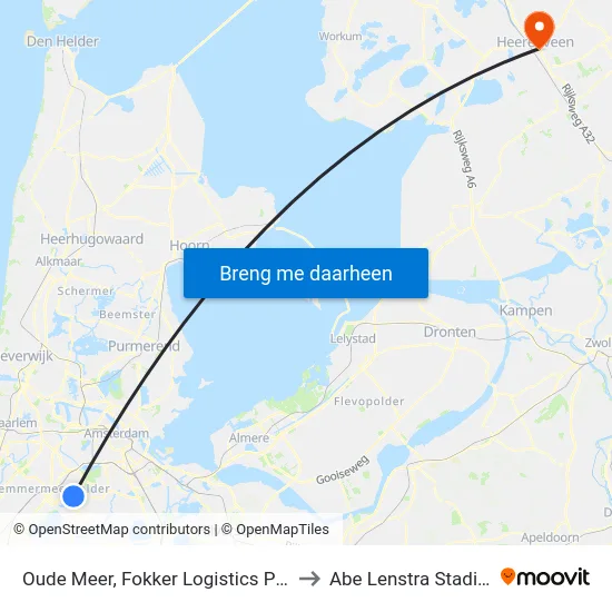 Oude Meer, Fokker Logistics Park to Abe Lenstra Stadion map