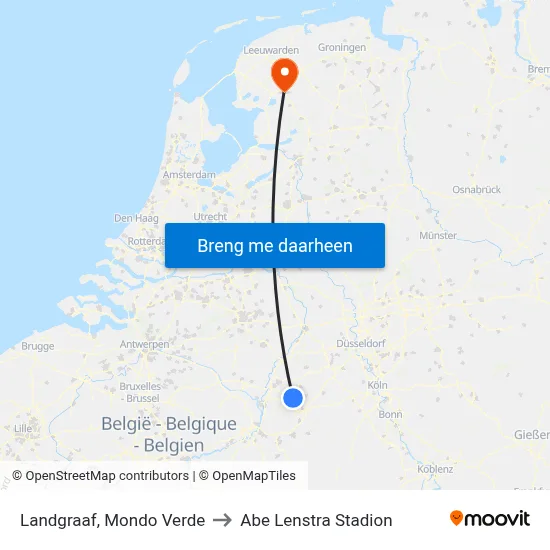 Landgraaf, Mondo Verde to Abe Lenstra Stadion map