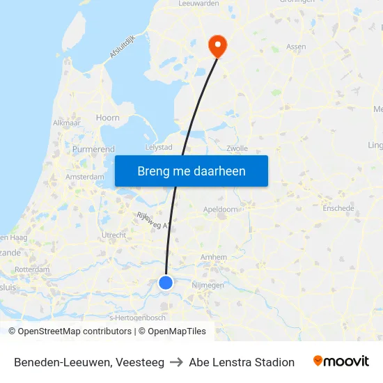 Beneden-Leeuwen, Veesteeg to Abe Lenstra Stadion map