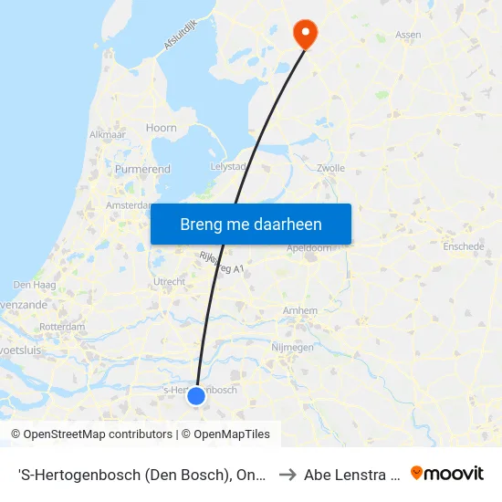 'S-Hertogenbosch (Den Bosch), Onderwijsboulevard to Abe Lenstra Stadion map