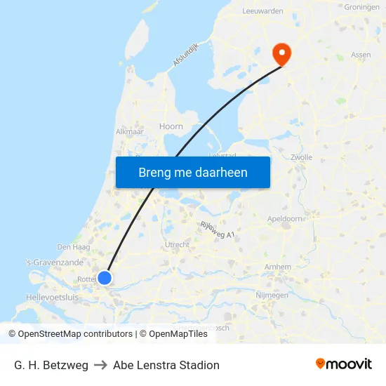 G. H. Betzweg to Abe Lenstra Stadion map
