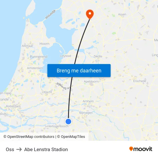 Oss to Abe Lenstra Stadion map