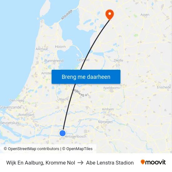 Wijk En Aalburg, Kromme Nol to Abe Lenstra Stadion map