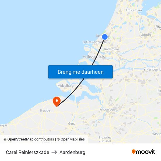 Carel Reinierszkade to Aardenburg map