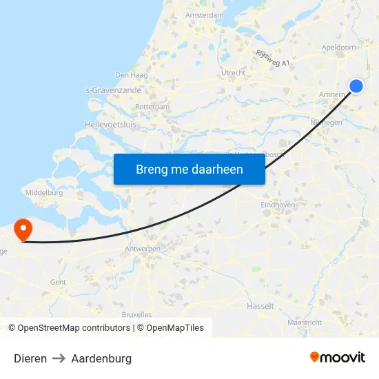 Dieren to Aardenburg map