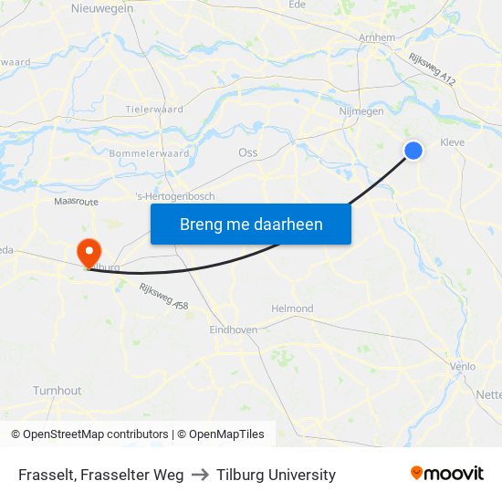 Frasselt, Frasselter Weg to Tilburg University map