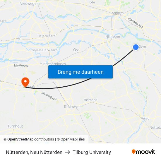 Nütterden, Neu Nütterden to Tilburg University map