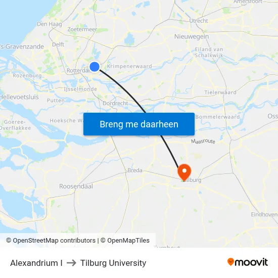 Alexandrium I to Tilburg University map