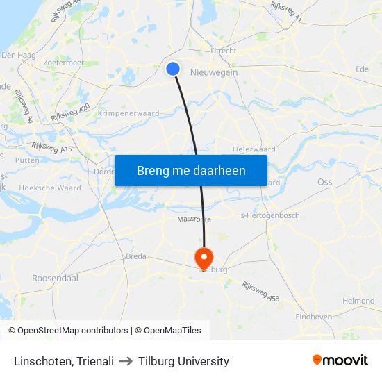 Linschoten, Trienali to Tilburg University map