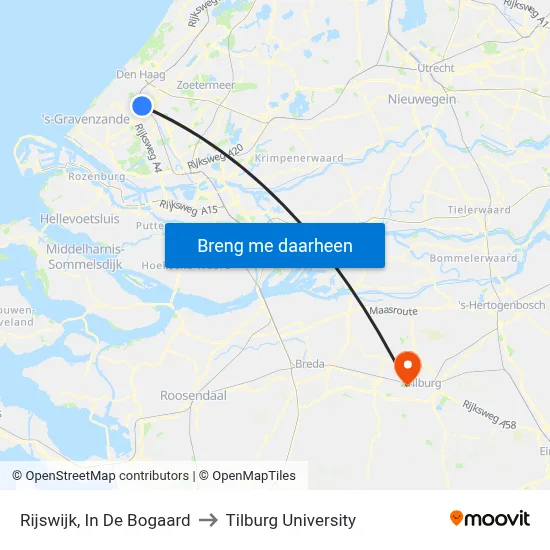 Rijswijk, In De Bogaard to Tilburg University map