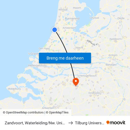 Zandvoort, Waterleiding/Nw. Unicum to Tilburg University map