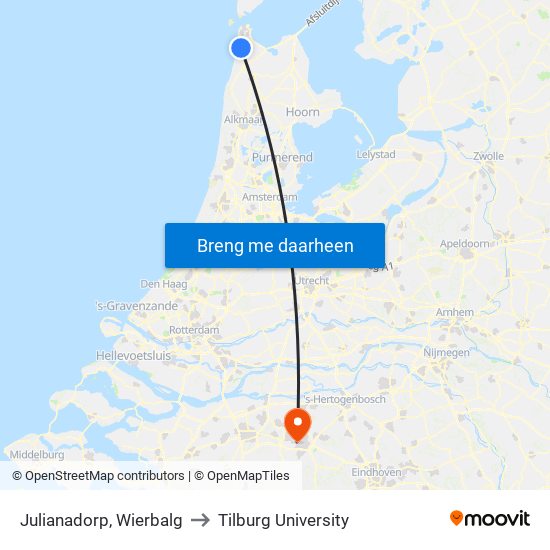Julianadorp, Wierbalg to Tilburg University map