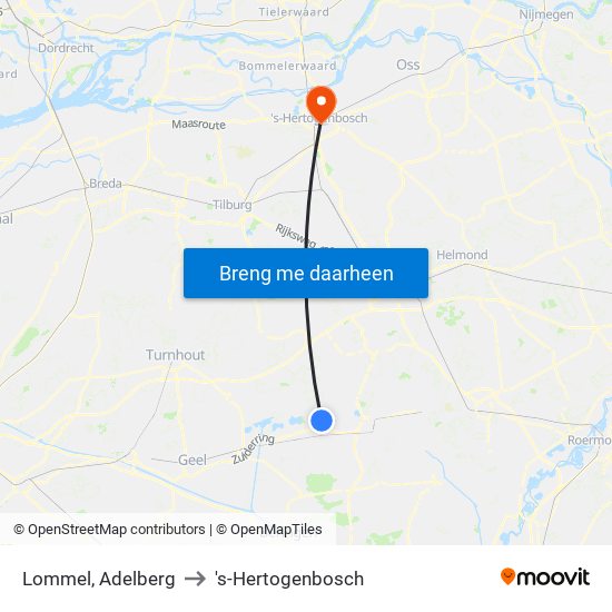 Lommel, Adelberg to 's-Hertogenbosch map