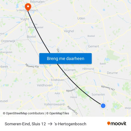 Someren-Eind, Sluis 12 to 's-Hertogenbosch map