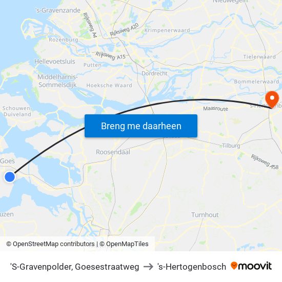 'S-Gravenpolder, Goesestraatweg to 's-Hertogenbosch map