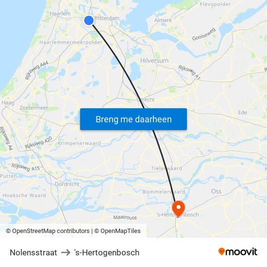 Nolensstraat to 's-Hertogenbosch map