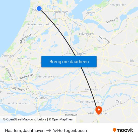 Haarlem, Jachthaven to 's-Hertogenbosch map