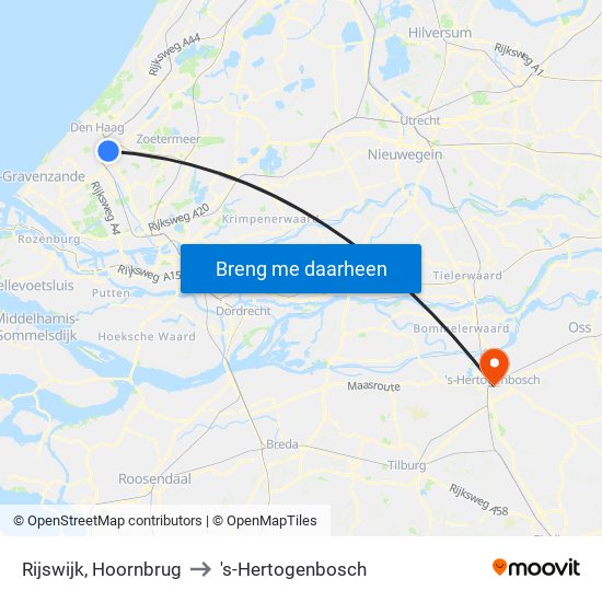 Rijswijk, Hoornbrug to 's-Hertogenbosch map