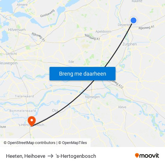Heeten, Heihoeve to 's-Hertogenbosch map