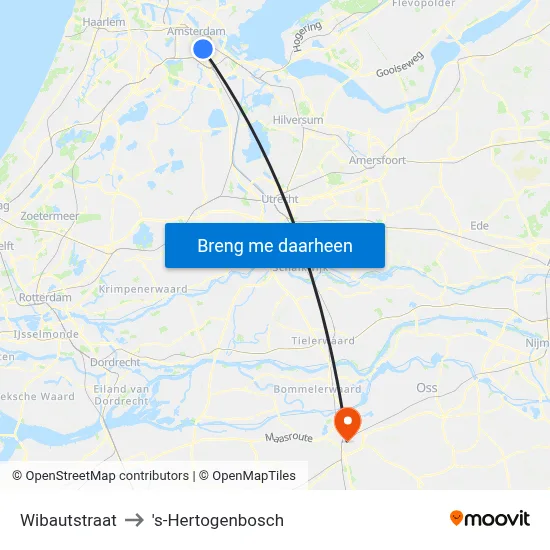 Wibautstraat to 's-Hertogenbosch map