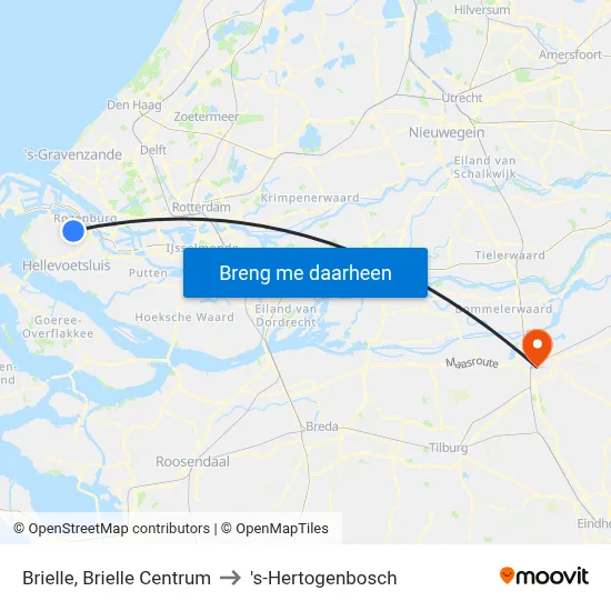 Brielle, Brielle Centrum to 's-Hertogenbosch map
