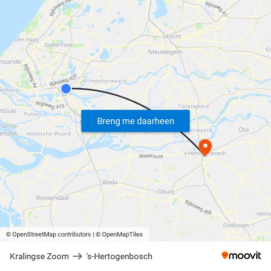 Kralingse Zoom to 's-Hertogenbosch map
