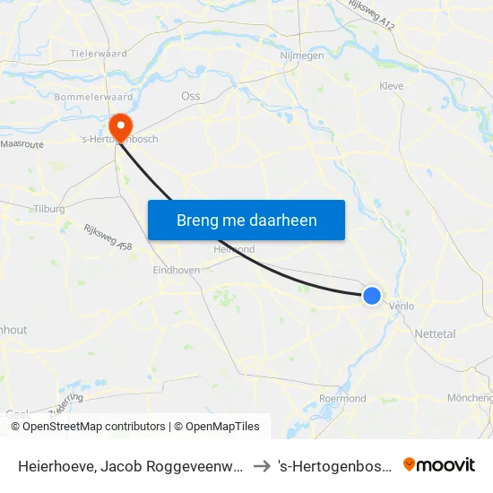 Heierhoeve, Jacob Roggeveenweg to 's-Hertogenbosch map