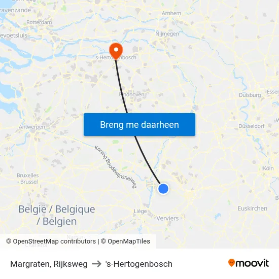 Margraten, Rijksweg to 's-Hertogenbosch map