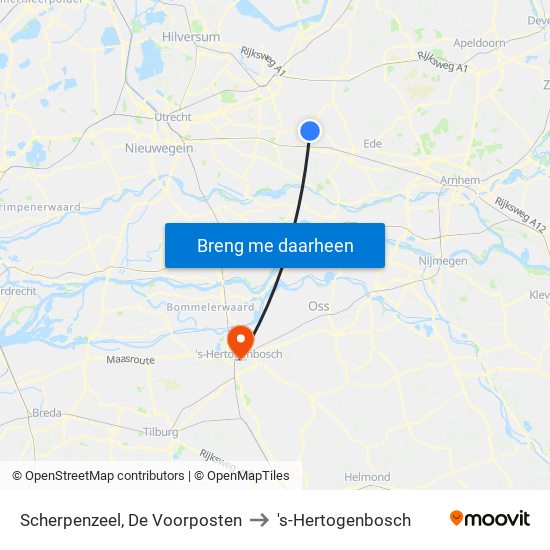 Scherpenzeel, De Voorposten to 's-Hertogenbosch map