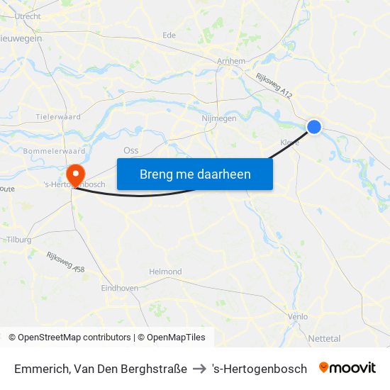 Emmerich, Van Den Berghstraße to 's-Hertogenbosch map