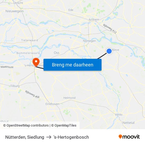 Nütterden, Siedlung to 's-Hertogenbosch map