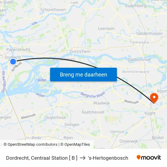 Dordrecht, Centraal Station [ B ] to 's-Hertogenbosch map