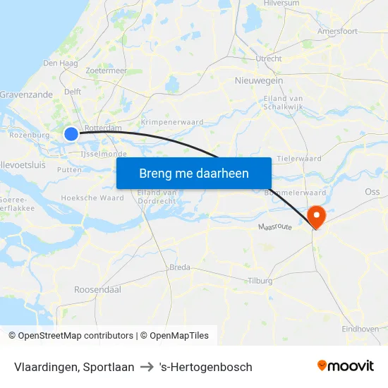 Vlaardingen, Sportlaan to 's-Hertogenbosch map
