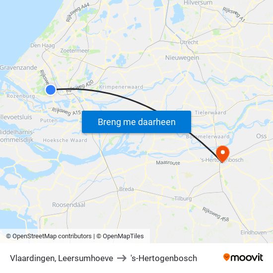Vlaardingen, Leersumhoeve to 's-Hertogenbosch map