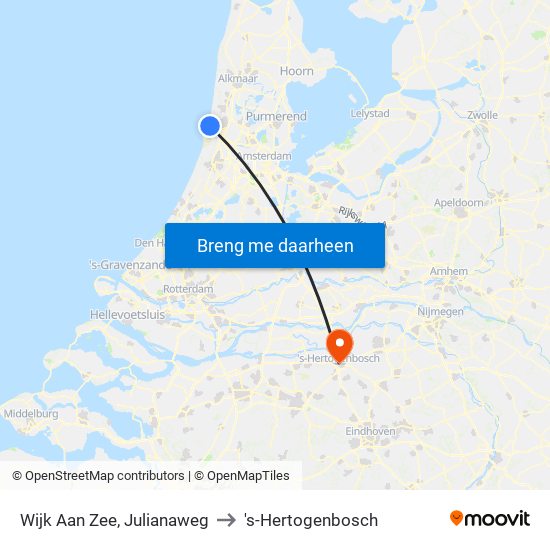 Wijk Aan Zee, Julianaweg to 's-Hertogenbosch map