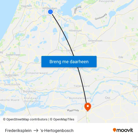 Frederiksplein to 's-Hertogenbosch map