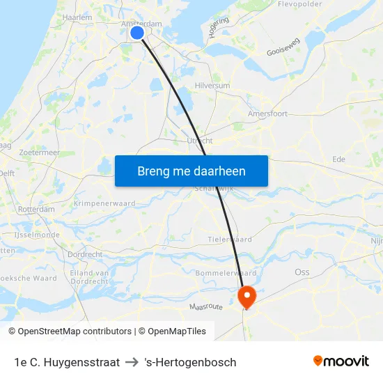 1e C. Huygensstraat to 's-Hertogenbosch map