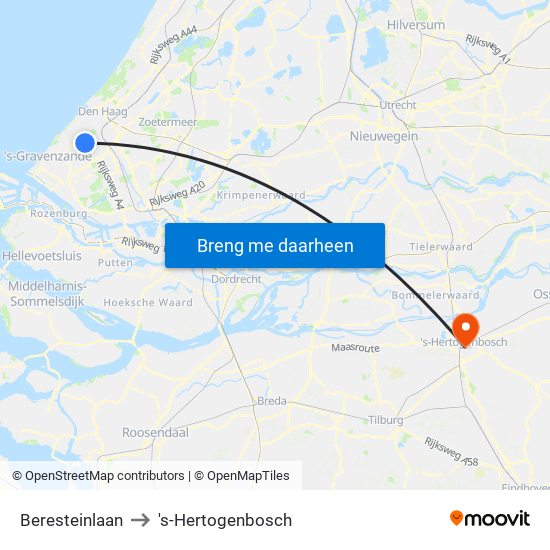 Beresteinlaan to 's-Hertogenbosch map