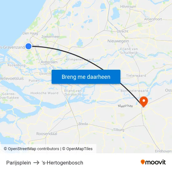 Parijsplein to 's-Hertogenbosch map