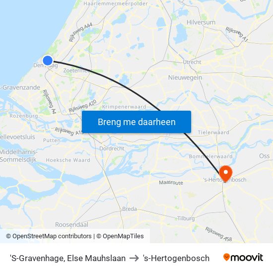 'S-Gravenhage, Else Mauhslaan to 's-Hertogenbosch map