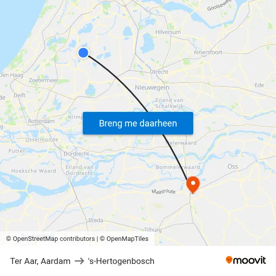 Ter Aar, Aardam to 's-Hertogenbosch map