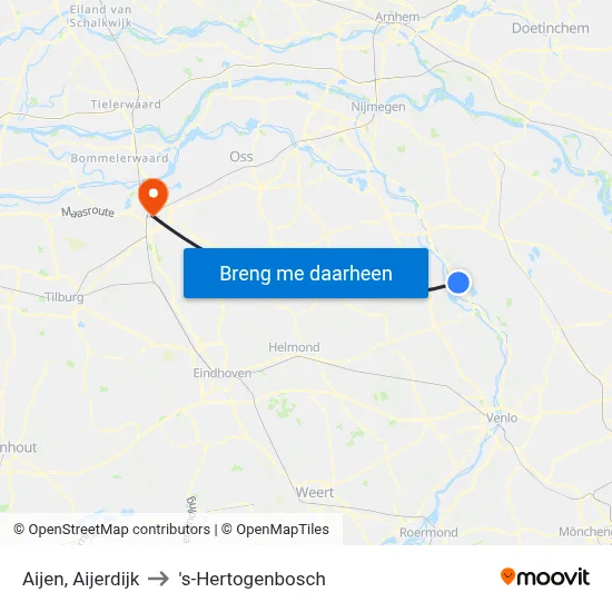 Aijen, Aijerdijk to 's-Hertogenbosch map