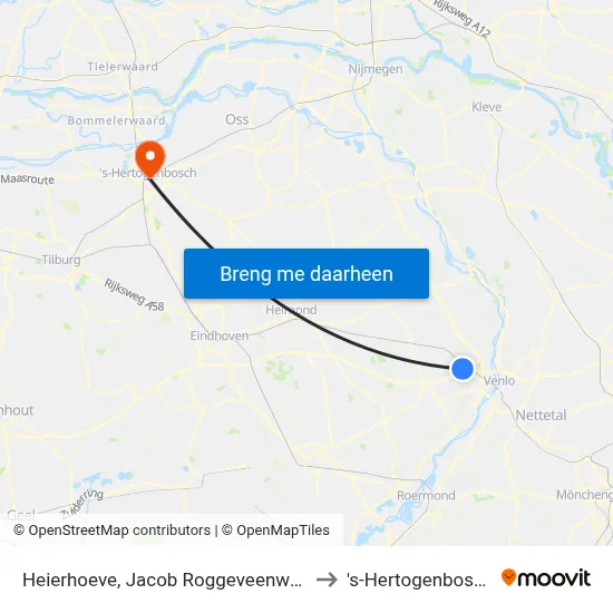 Heierhoeve, Jacob Roggeveenweg to 's-Hertogenbosch map