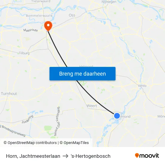 Horn, Jachtmeesterlaan to 's-Hertogenbosch map