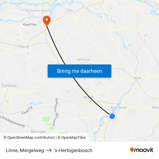 Linne, Mergelweg to 's-Hertogenbosch map
