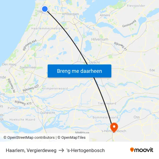 Haarlem, Vergierdeweg to 's-Hertogenbosch map