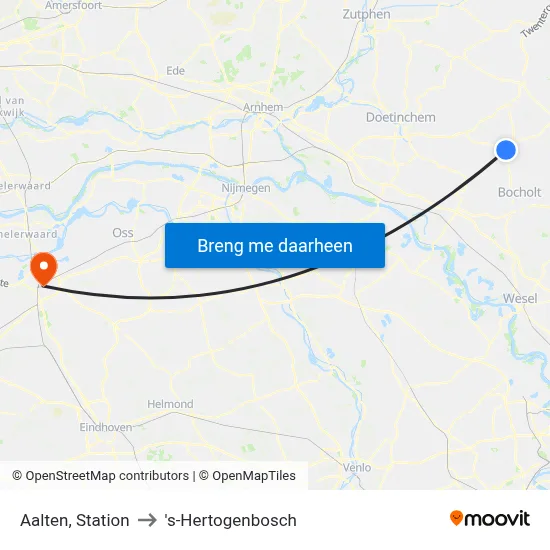 Aalten, Station to 's-Hertogenbosch map