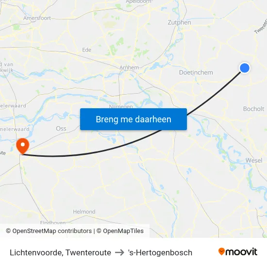 Lichtenvoorde, Twenteroute to 's-Hertogenbosch map