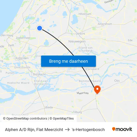 Alphen A/D Rijn, Flat Meerzicht to 's-Hertogenbosch map